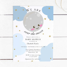 Over het Baby shower Blue Cute Gold Kawaii in