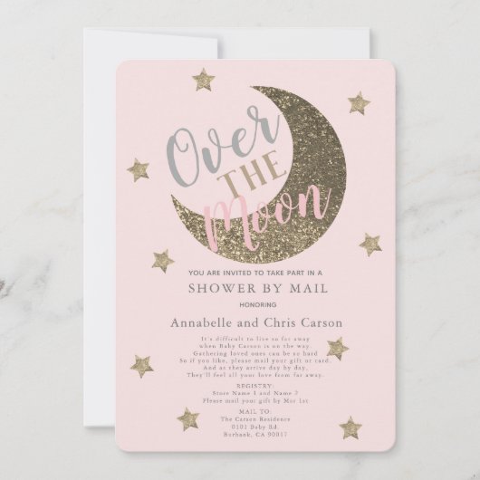 Over het Baby shower Blush Pink per mail Kaart (Voorkant)