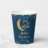 Over het Baby shower goudglitter van de moonmarine Papieren Bekers (Achterkant)