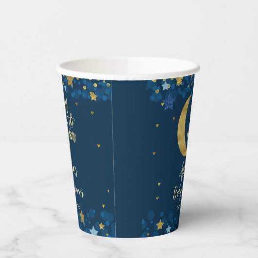 Over het Baby shower goudglitter van de moonmarine Papieren Bekers (Links)