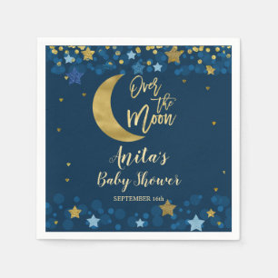 Over het Baby shower goudglitter van de moonmarine Servet