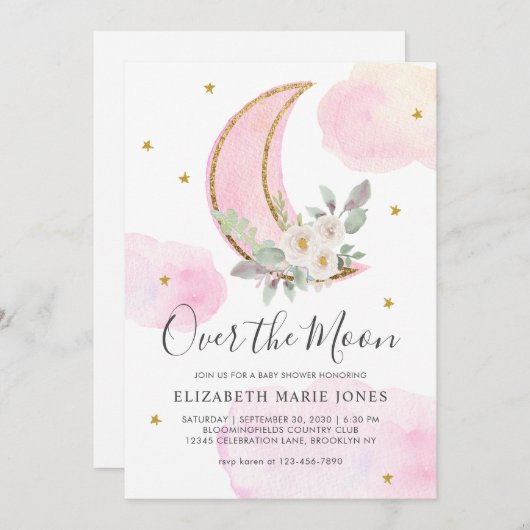 Over het Baby shower "Mon Pink Gold Dreamweaver Gi Kaart (Voorkant / Achterkant)