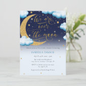 Over het Baby shower Moon Blue Boy Kaart (Staand voorkant)