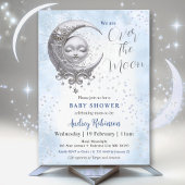 Over het Baby shower Moon Blue Boy Kaart