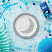 Over het Baby shower Moon Blue Boy Papieren Bordje (Feest)