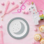 Over het Baby shower Moon Blue Boy Papieren Bordje (Feest)