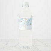 Over het Baby shower Moon Blue Boy Waterfles Etiket (Achterkant)
