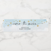 Over het Baby shower Moon Blue Boy Waterfles Etiket (Enkel label)