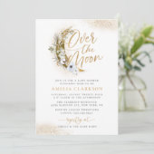 Over het Baby shower Moon Boho Gold Dust & Clouds Kaart (Staand voorkant)