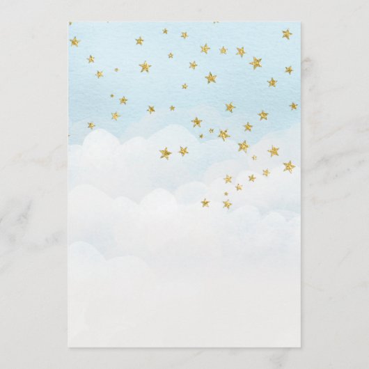 Over het Baby shower Moon Boy Blue Programmakaart (Achterkant)