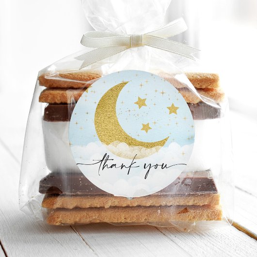 Over het Baby shower Moon Boy Favor Sticker