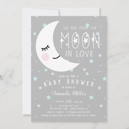 Over het Baby shower Moon Boy Kaart (Voorkant)