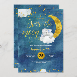 Over het Baby shower Moon Elephant Kaart