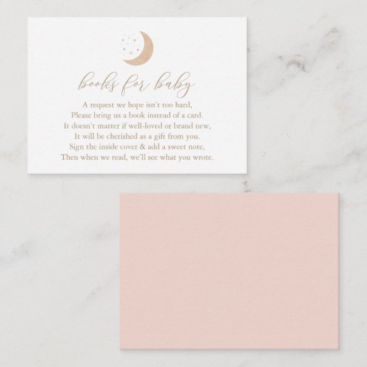 Over het Baby shower Moon Girl Boeken voor Baby Informatiekaartje (Voorkant / Achterkant)