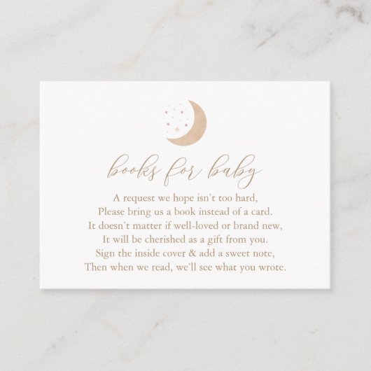 Over het Baby shower Moon Girl Boeken voor Baby Informatiekaartje (Voorkant)