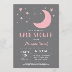 Over het Baby shower Moon Girl Kaart