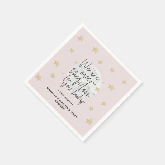 Over het Baby shower Moon Girl Servet (Hoek)