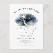 Over het Baby shower Moon Gold Stars Briefkaart (Voorkant)