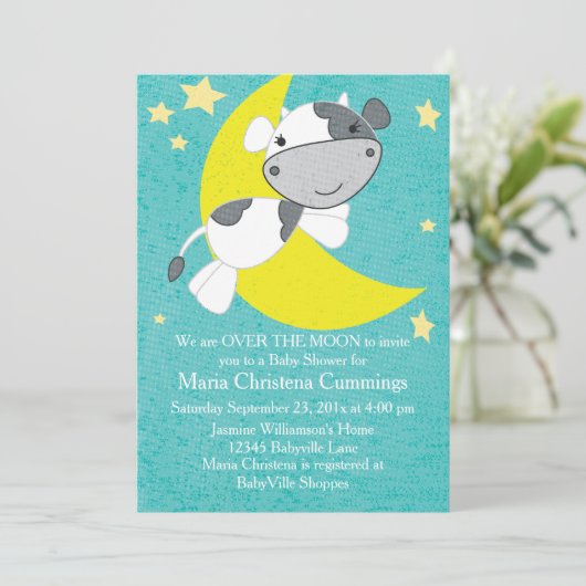 Over het Baby shower Moon Kaart (Staand voorkant)