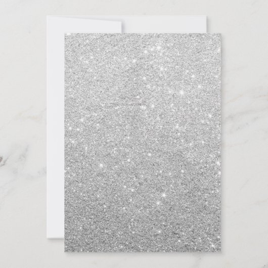 Over het Baby shower Moon nodigt Silver Glitter ui Kaart (Achterkant)