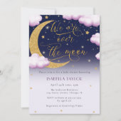 Over het Baby shower Moon Pink Girl Kaart (Voorkant)