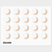 Over het Baby shower Moon Pink Girl Ronde Sticker (Vel)