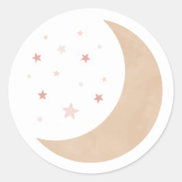 Over het Baby shower Moon Pink Girl Ronde Sticker