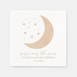Over het Baby shower Moon Pink Girl Servet