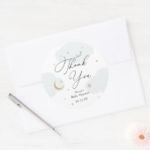 Over het Baby shower Moon Ronde Sticker (Envelop)