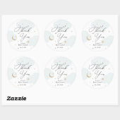 Over het Baby shower Moon Ronde Sticker (Vel)
