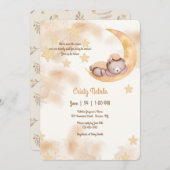 Over het Baby shower Moon Sleepy Teddy Bear Kaart (Voorkant / Achterkant)