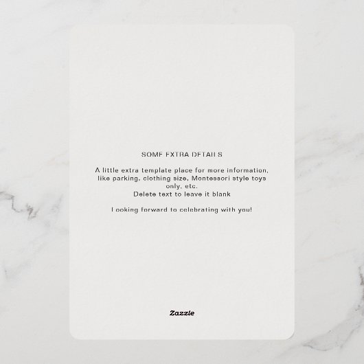 Over het Baby shower Moon & Stars Boy Folie Uitnodiging (Achterkant)