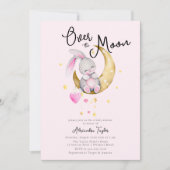 Over het Baby shower Moon Stars Rabbit Pink Girl Kaart (Voorkant)