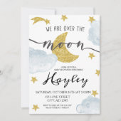 Over het Baby shower Moon Steel Blue Boys Kaart (Voorkant)