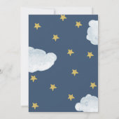 Over het Baby shower Moon Steel Blue Boys Kaart (Achterkant)