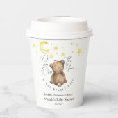 Over het Baby shower Moon Teddy Bear Papieren Bekers (Achterkant)