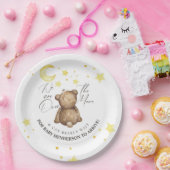 Over het Baby shower Moon Teddy Bear Papieren Bordje (Feest)