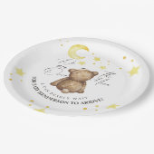 Over het Baby shower Moon Teddy Bear Papieren Bordje (Gekanteld)