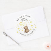 Over het Baby shower Moon Teddy Bear Ronde Sticker (Envelop)