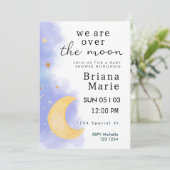 Over het Baby shower Moon Uitnodigen Kaart (Staand voorkant)