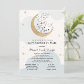 Over het Baby shower op de maan per post Kaart (Staand voorkant)