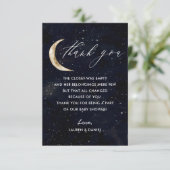 Over het Baby shower over het thema "Moon" Bedankkaart (Staand voorkant)