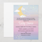 Over het Baby shower Roze Paarse meisjes Kaart (Voorkant / Achterkant)