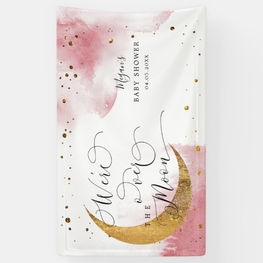 Over het Baby shower van de droomroze hemd Spandoek (Verticaal)