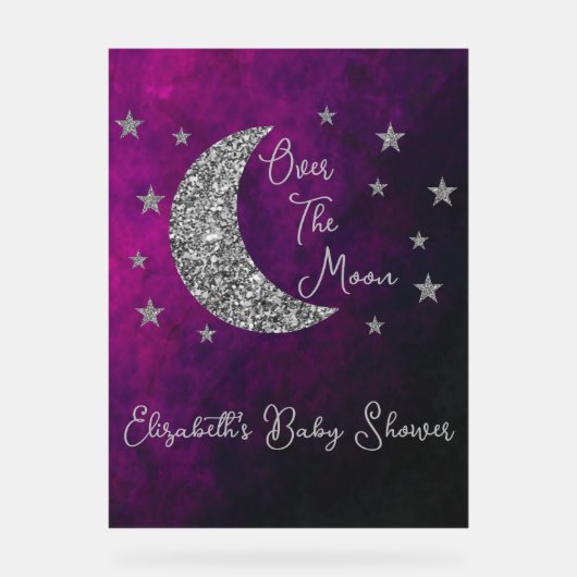 Over het Baby shower van de maan Acryl Bord (Voorkant)