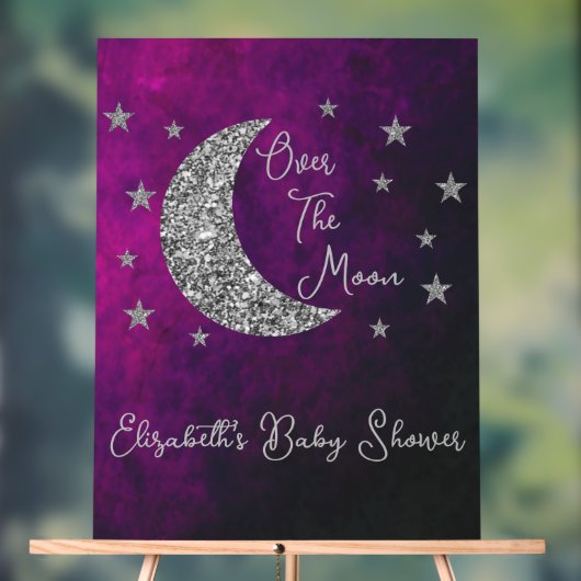 Over het Baby shower van de maan Acryl Bord (Neutraal)