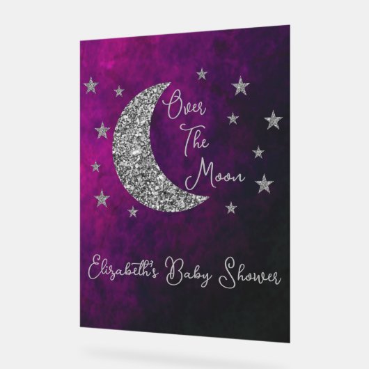 Over het Baby shower van de maan Acryl Bord (Hoek)