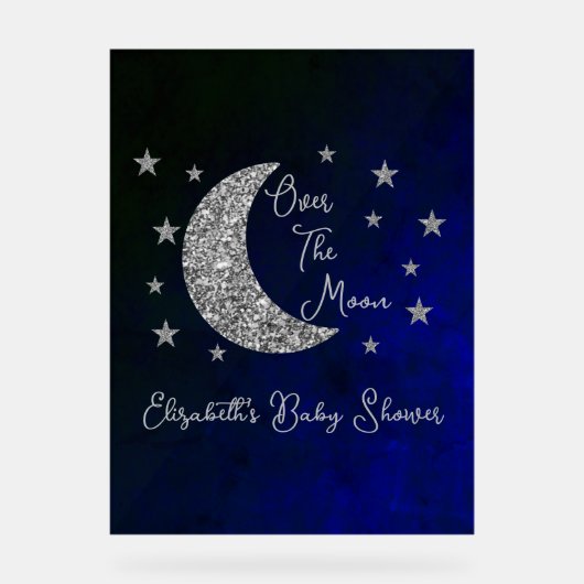 Over het Baby shower van de maan Acryl Bord (Voorkant)