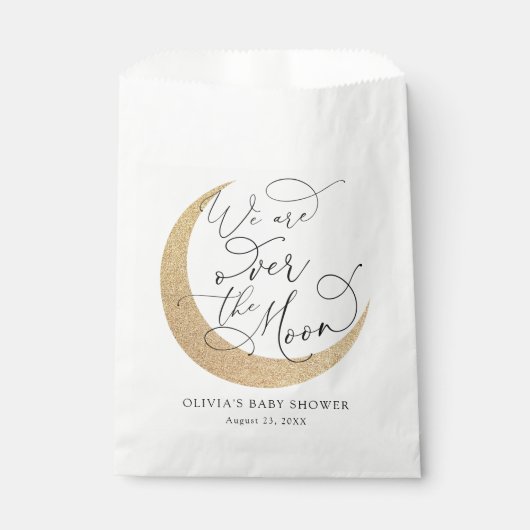 Over het Baby shower van de maan Bedankzakje (Voorkant)