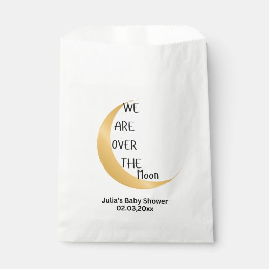 Over het Baby shower van de maan Bedankzakje (Voorkant)